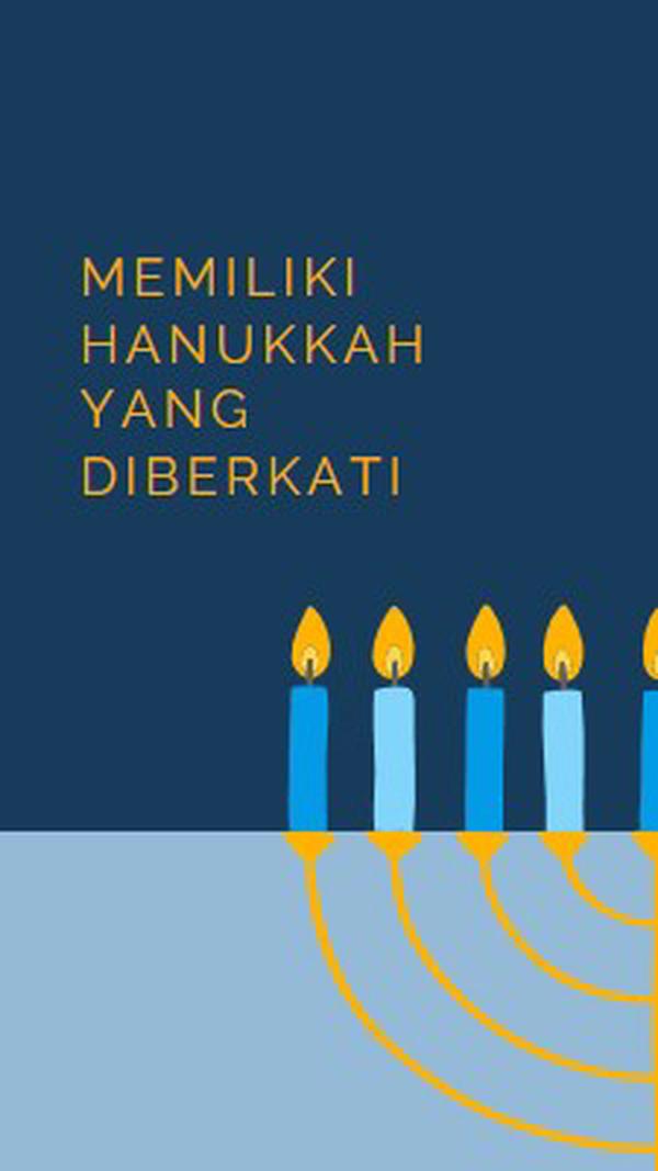 Hanukkah yang diberkati blue modern-simple