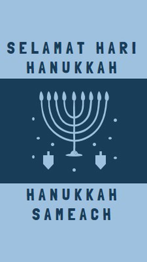 Berkat Hanukkah blue modern-simple