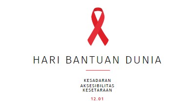 Meningkatkan kesadaran AIDS white modern-simple