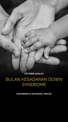 Bulan Kesadaran Down Syndrome black modern-simple