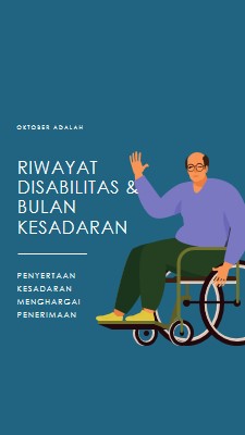 Riwayat Disabilitas & Bulan Kesadaran blue modern-color-block