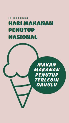 Hari Makanan Penutup Nasional pink vintage-retro