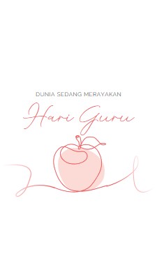 Hari Guru red whimsical-line