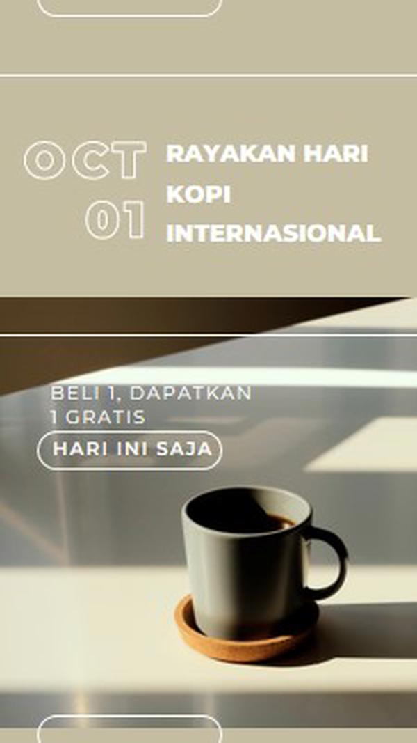 Merayakan hari kopi internasional brown modern-geometric-&-linear