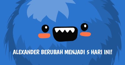 Monster kecil berusia lima tahun blue whimsical-color-block