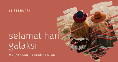 Merayakan persahabatan wanita red modern-simple