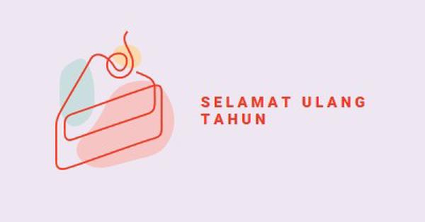 Sepotangan selamat ulang tahun purple whimsical-line