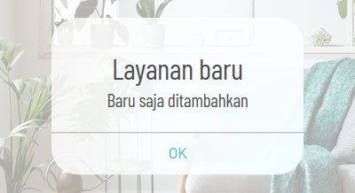 Pemberitahuan layanan white modern-simple