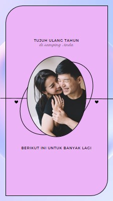 Selamat ulang tahun, cinta purple modern,minimal,clean