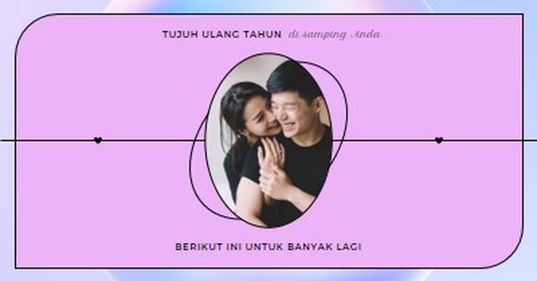 Selamat ulang tahun, cinta purple modern,minimal,clean