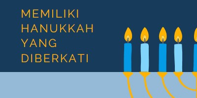 Hanukkah yang diberkati blue modern-simple