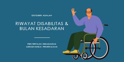 Riwayat Disabilitas & Bulan Kesadaran blue modern-color-block