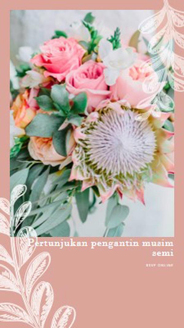 Pertunjukan pengantin musim semi pink organic-simple