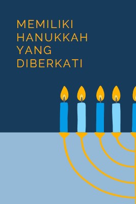 Hanukkah yang diberkati blue modern-simple