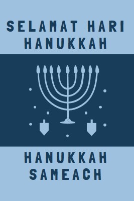 Berkat Hanukkah blue modern-simple