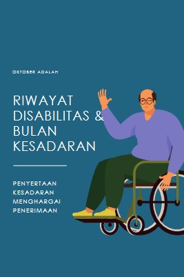 Riwayat Disabilitas & Bulan Kesadaran blue modern-color-block