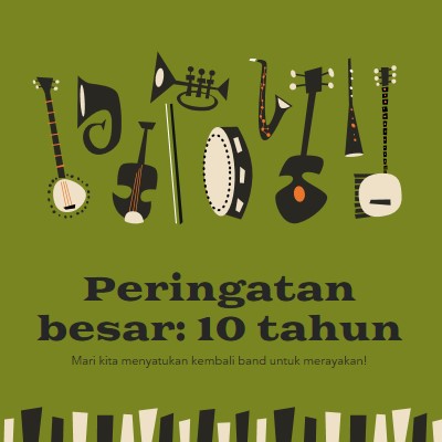 Pemberitahuan besar green retro,graphic,music