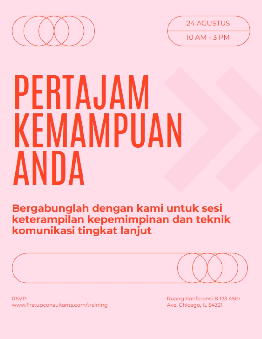 Selebaran acara retro modern pink modern,bold,typographic,shapes,outlines
