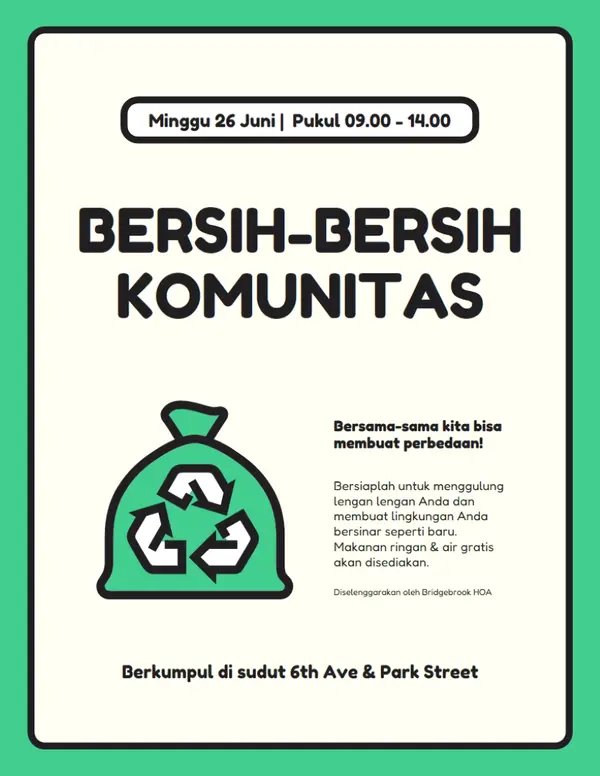 Selebaran aktivisme minimal sederhana green modern,bold,frame,vector