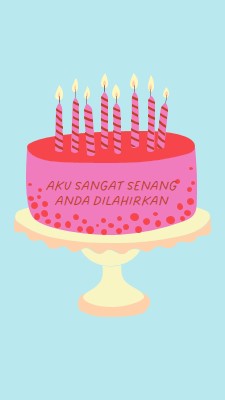 Senang Anda dilahirkan pink cute,3d,minimal