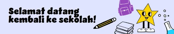 Retro banner kembali ke sekolah purple doodle,retro,fun