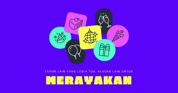 Ini untuk ulang tahun yang lain! blue bold,bright,geometric
