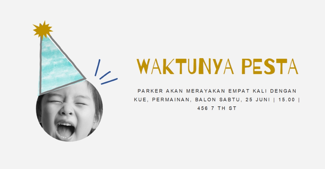 Waktunya berpesta white collage,cut-out,fun