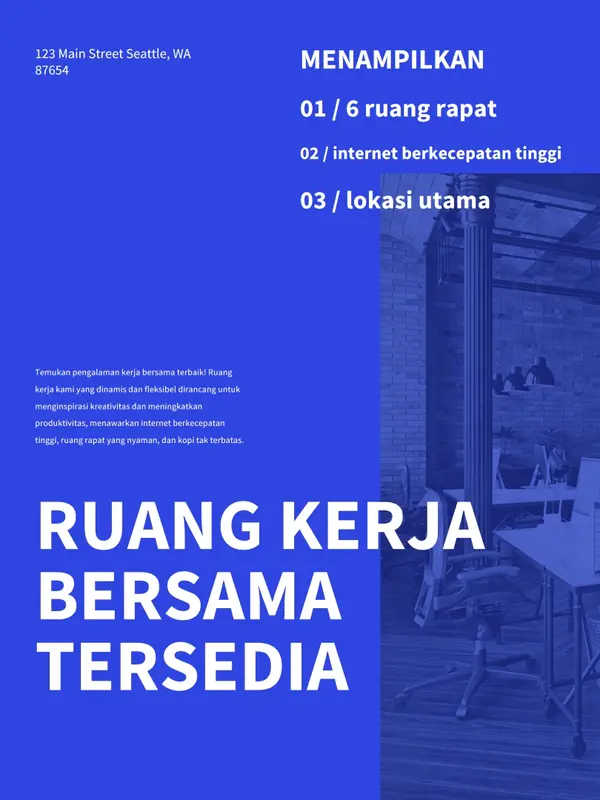 Poster real estat modern sederhana blue simple,monochromatic,asymmetric