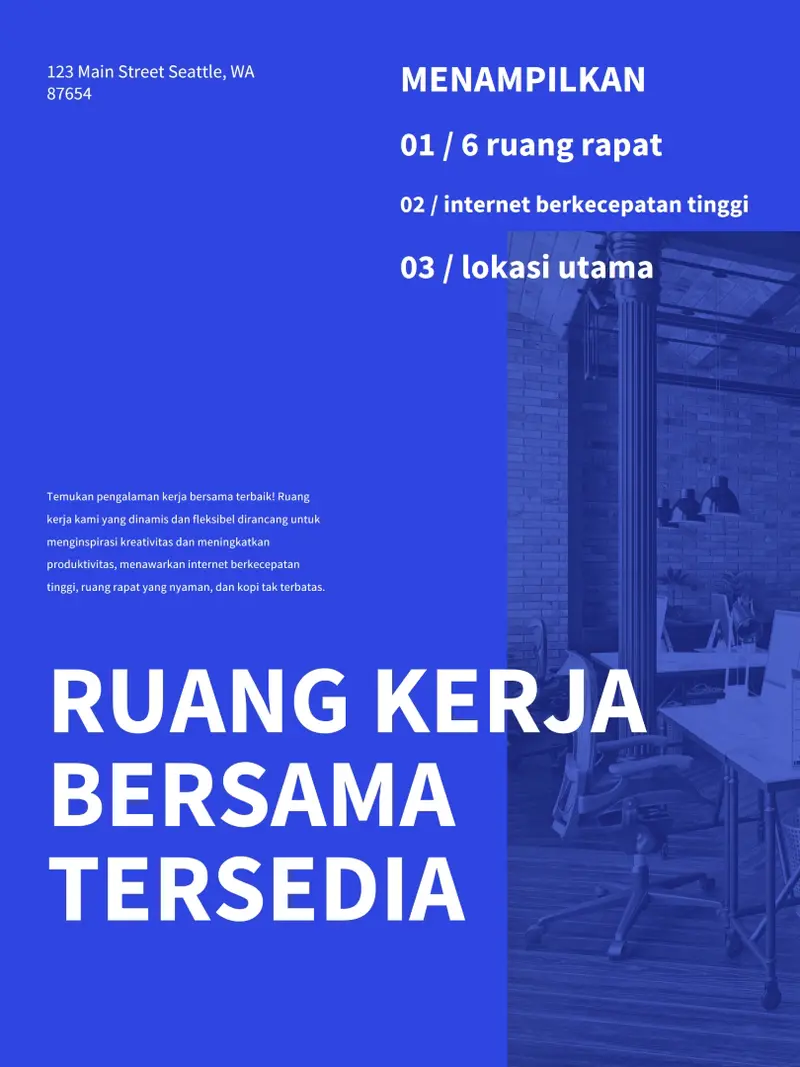 Poster real estat modern sederhana blue simple,monochromatic,asymmetric