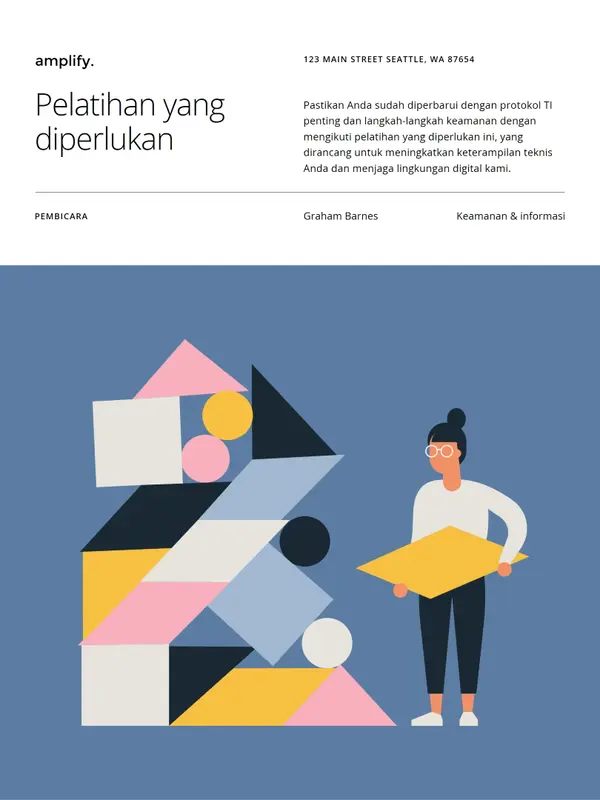 Poster acara bentuk ilustratif blue modern,simple,illustrative,blocks