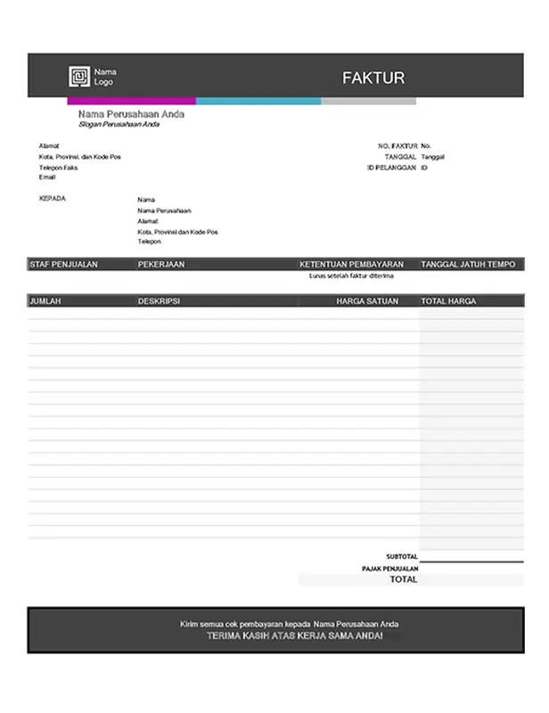 Faktur layanan (Gradien Biru) modern-simple