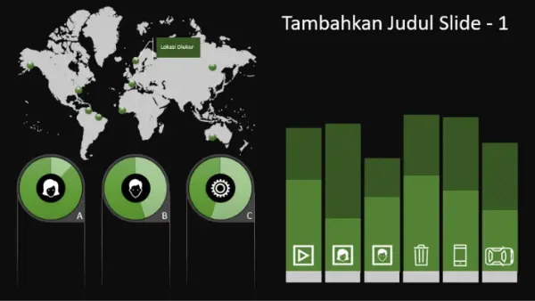 Bagan infografik global black modern-simple
