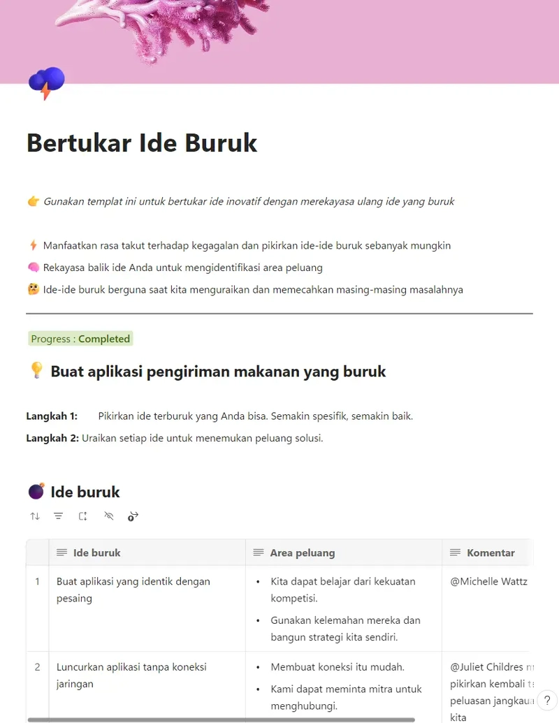 Bertukar Ide Buruk