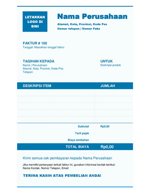Faktur bisnis dasar modern simple