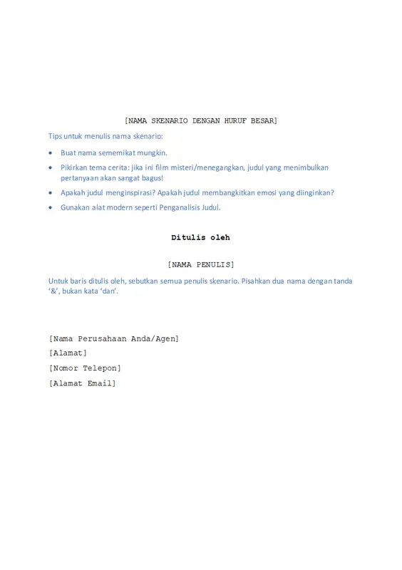 Menulis skenario