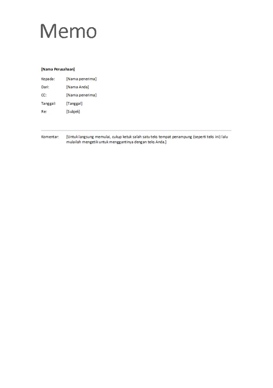 Memo (desain sederhana)