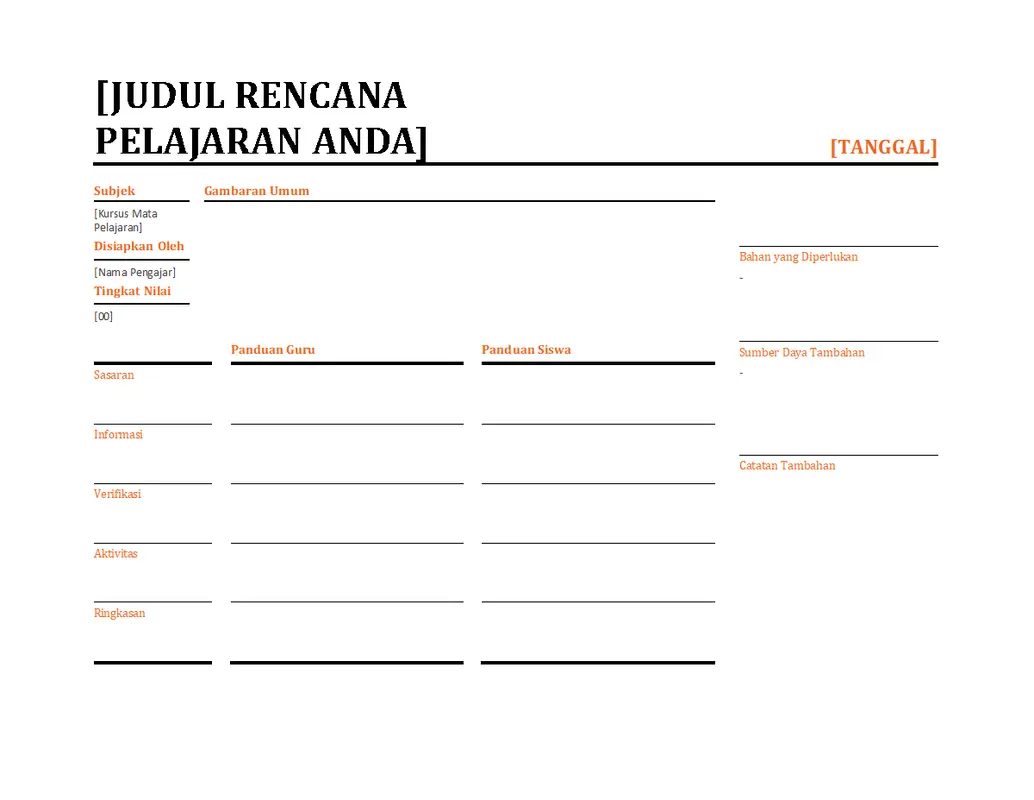 Perencana pelajaran harian