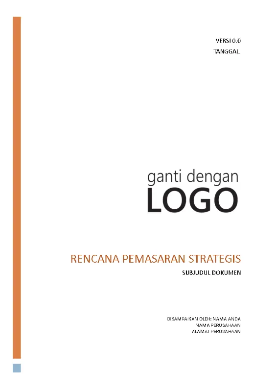 Rencana pemasaran bisnis taktis modern simple