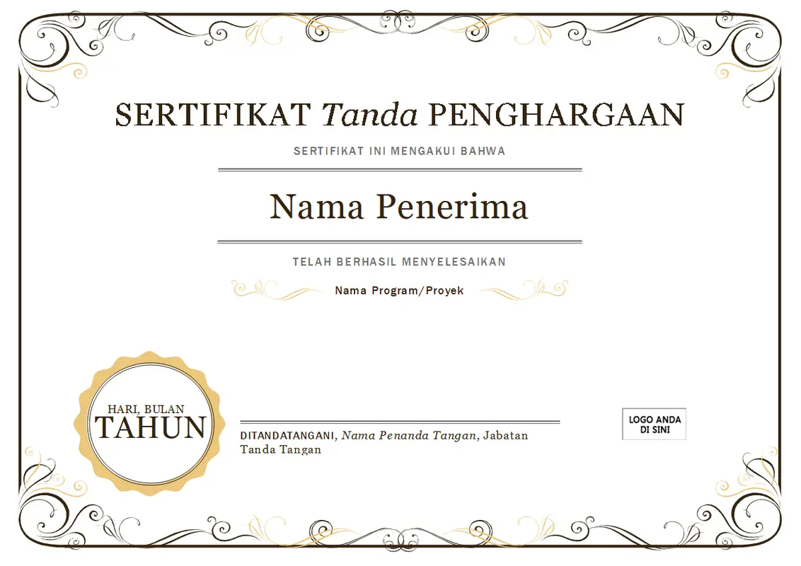 Sertifikat Penghargaan