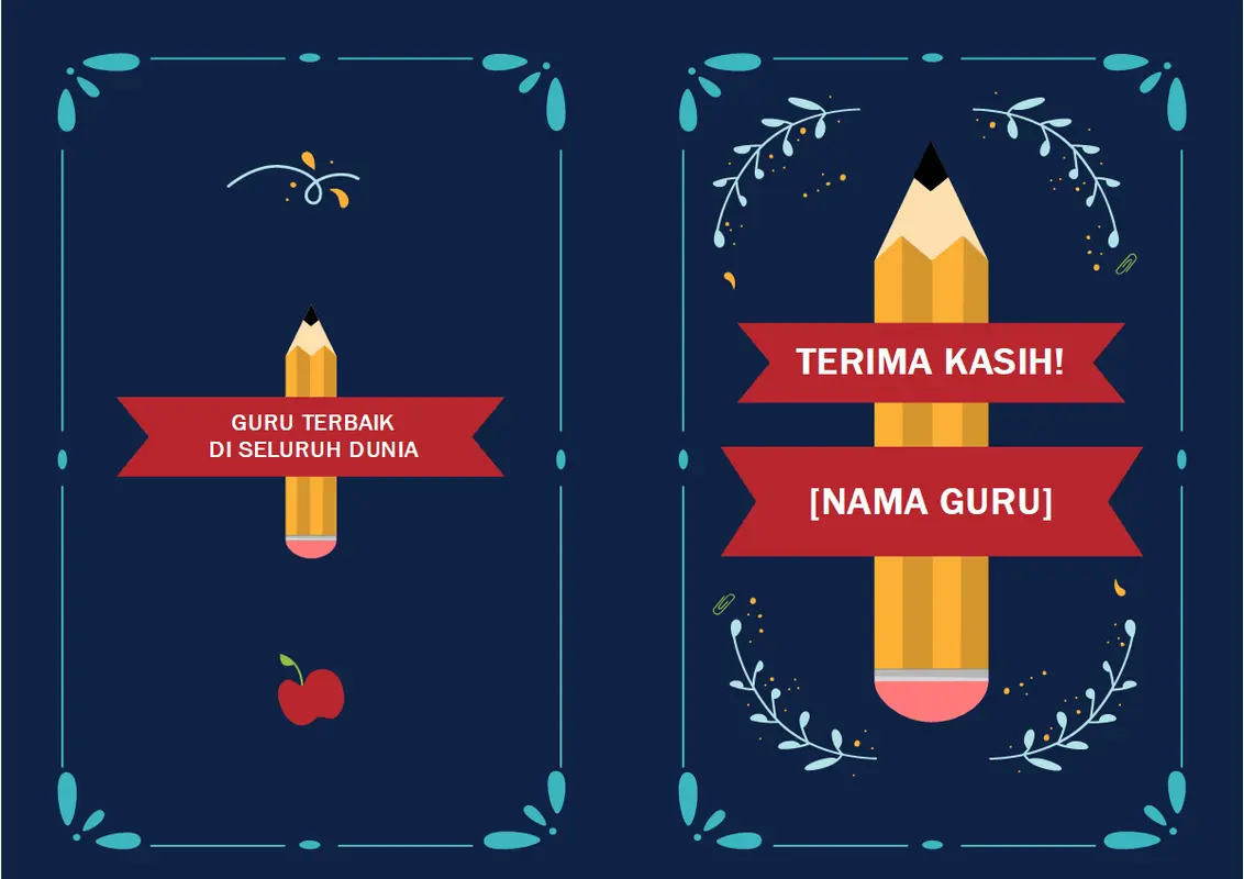 Kartu apresiasi untuk guru whimsical-line