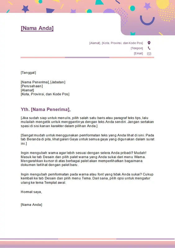 Kop surat menarik modern-simple