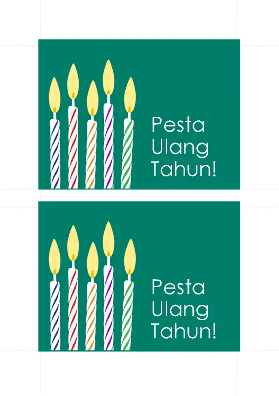 Kartu pos undangan ulang tahun (2 per halaman) modern-simple