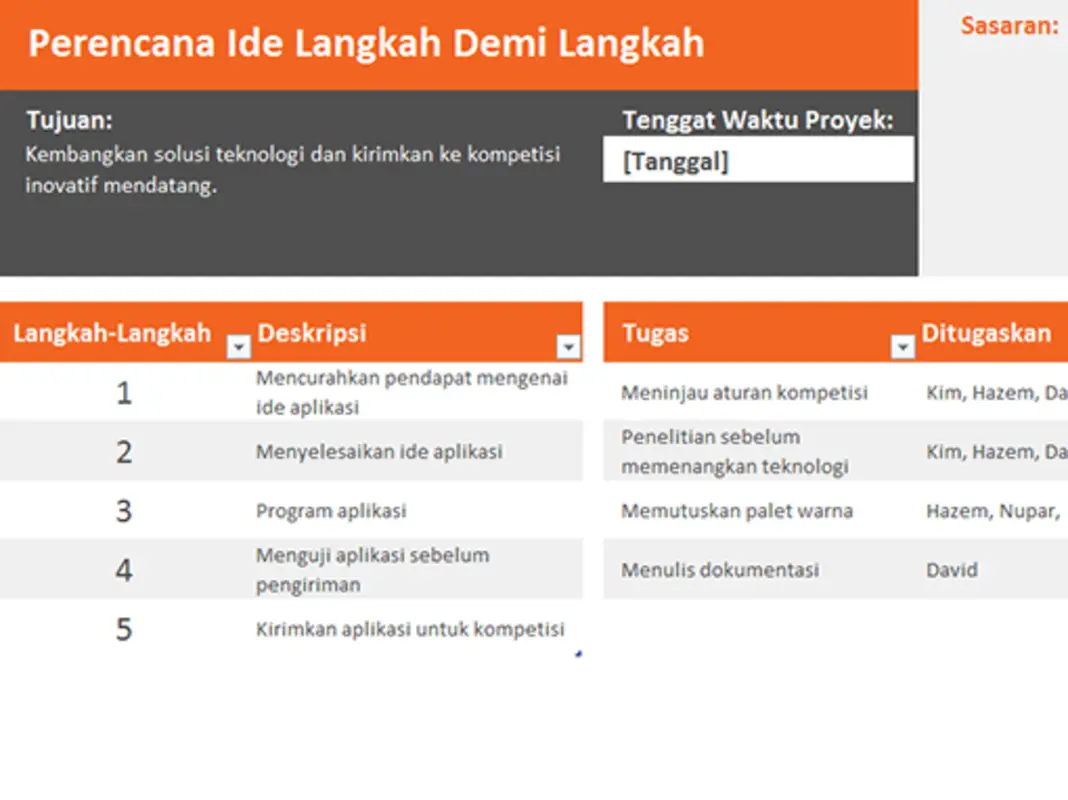 Perencana ide orange modern simple