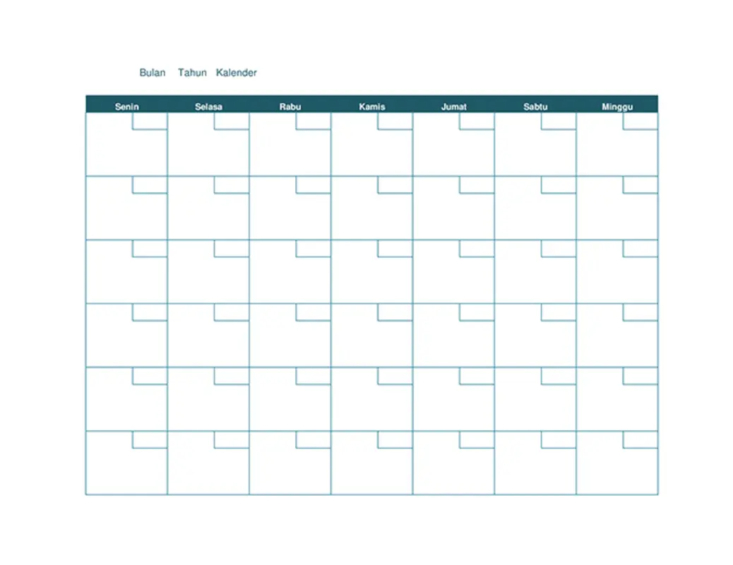 Kalender bulanan kosong brown organic simple