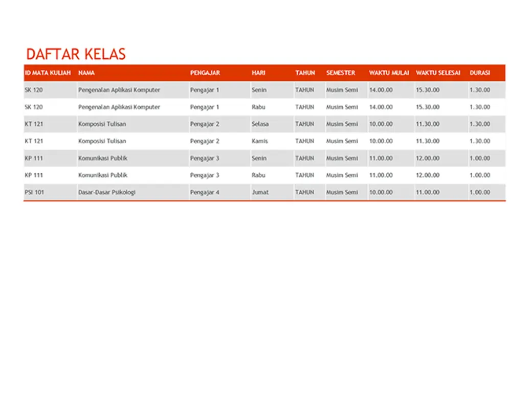 Semester dalam sekilas orange modern-simple