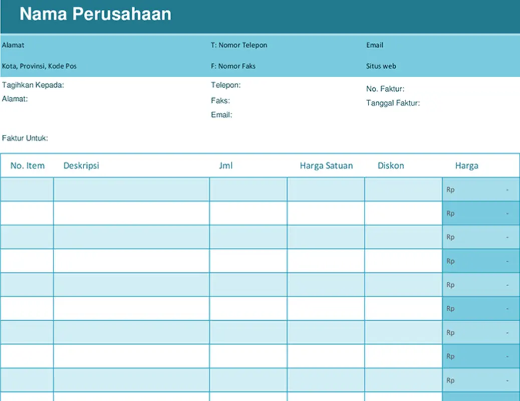 Faktur sederhana blue modern-simple