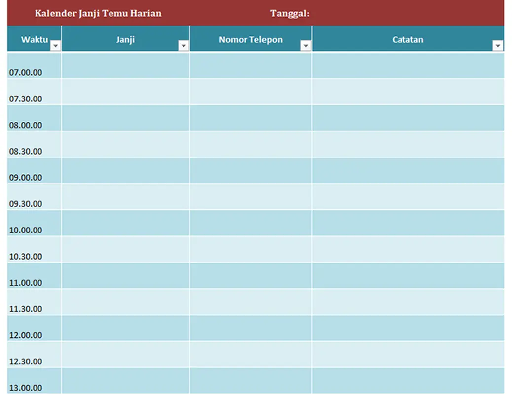 Kalender janji temu harian