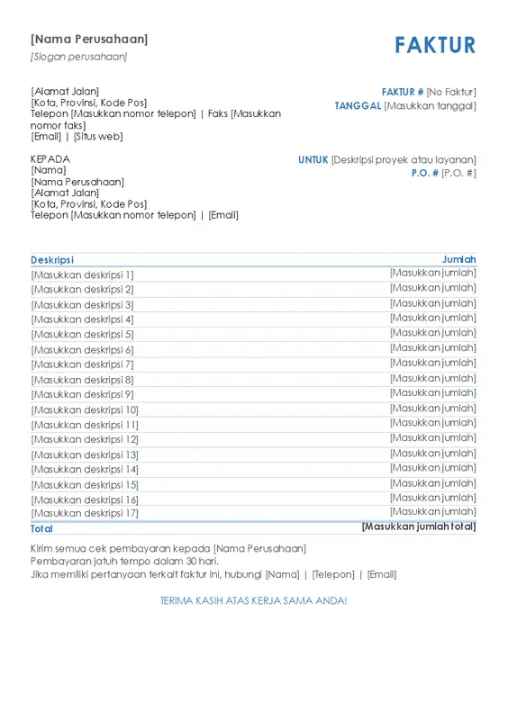 Faktur layanan modern-simple