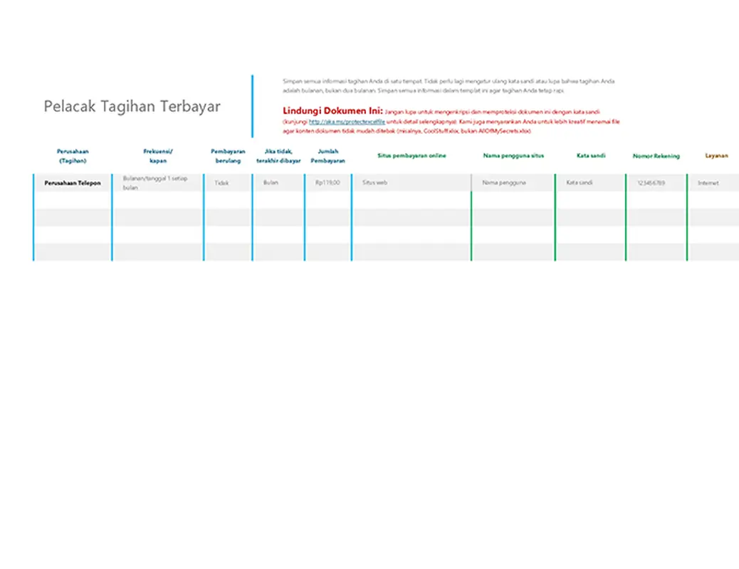 Pelacak Tagihan Terbayar modern simple