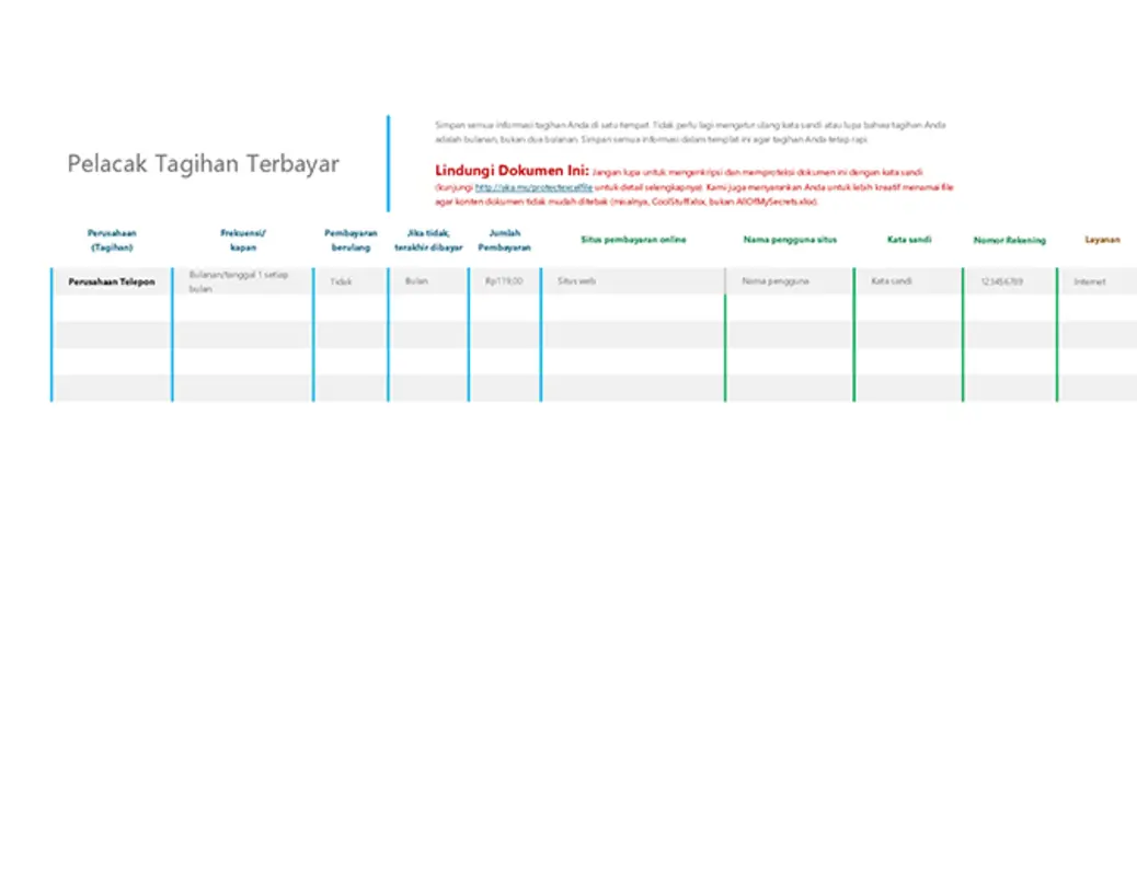 Pelacak Tagihan Terbayar modern simple